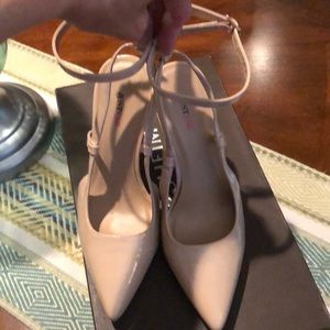 JUSTFAB NUDE PATENT SHOES SZ 7.5